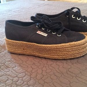 Platform espadrille canvas sneakers